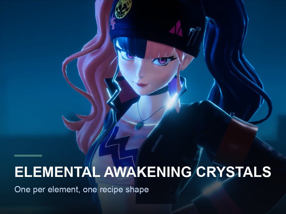A glowing crystal formation in Palworld.