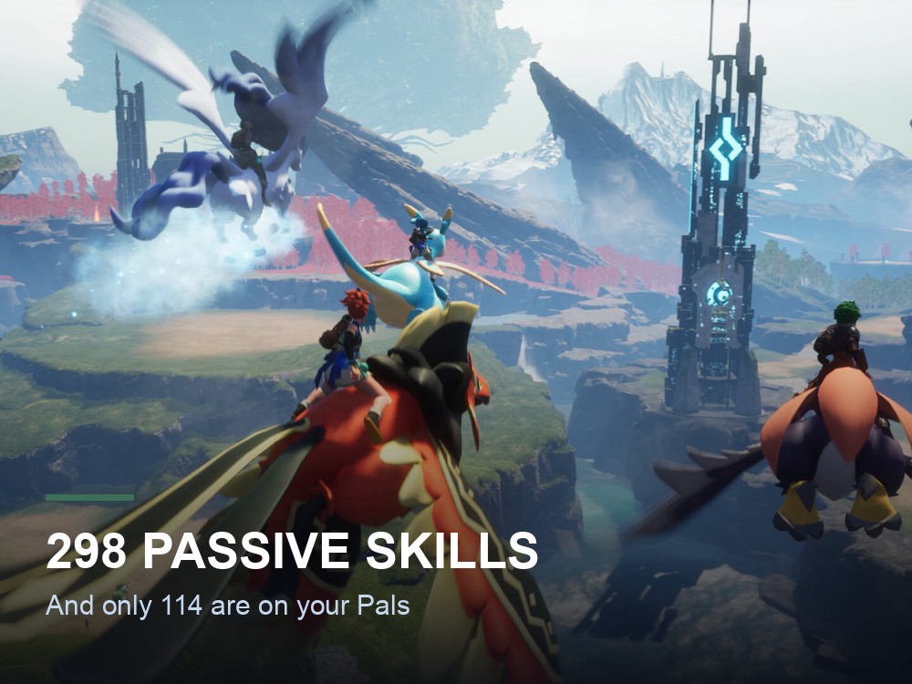 A Palworld base with Pals at work.