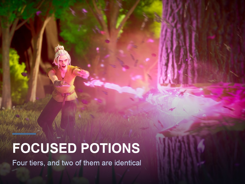 A player casting pink magic in a Dragonwilds forest.