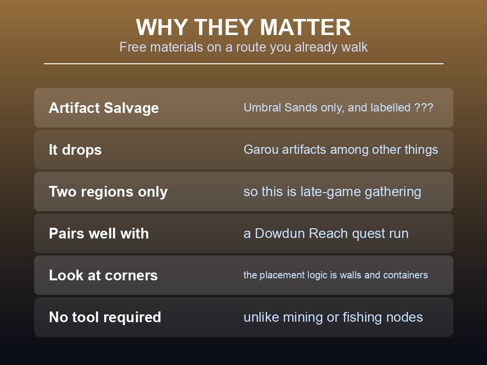 Card explaining why salvage hotspots are worth a detour in Dragonwilds.