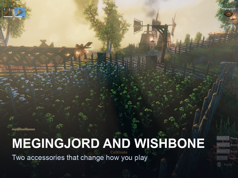A Valheim character loaded with ore.