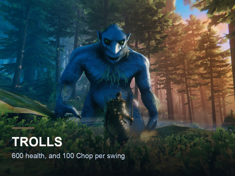 A troll in the Valheim Black Forest.