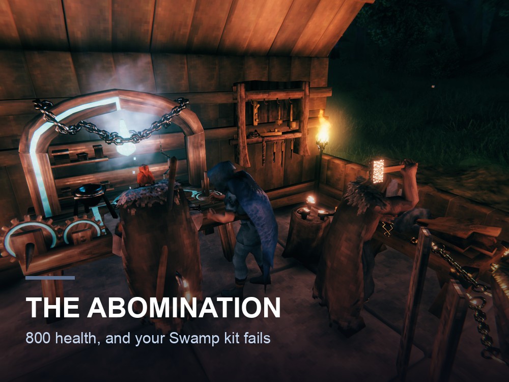 The Valheim Swamp at dusk.