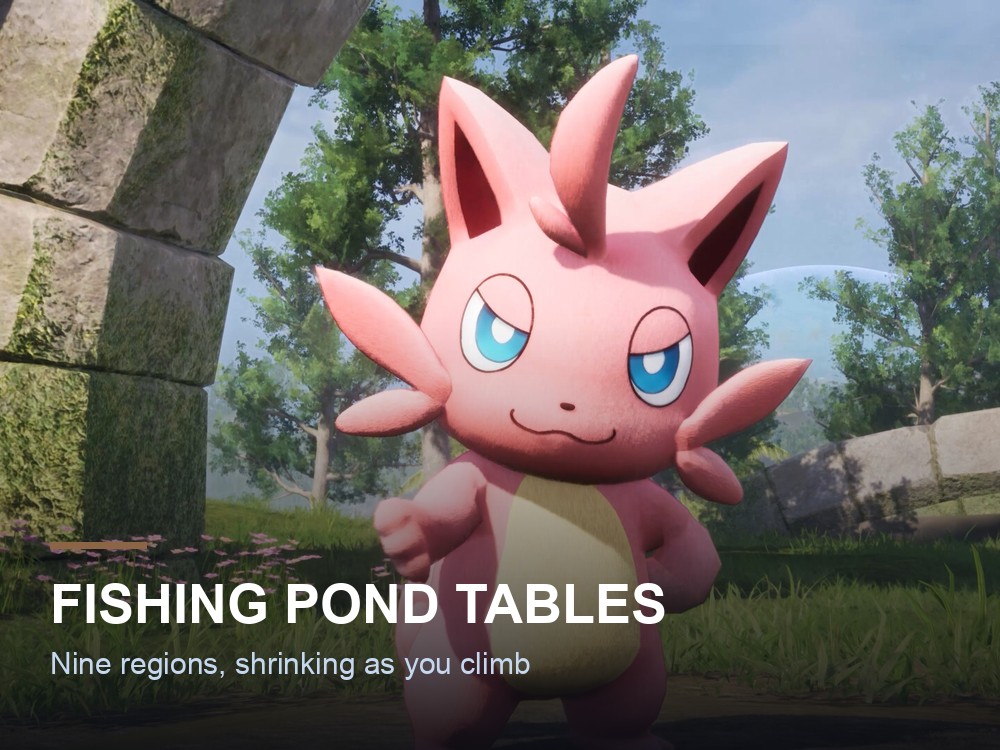 A fishing pond at a Palworld base.