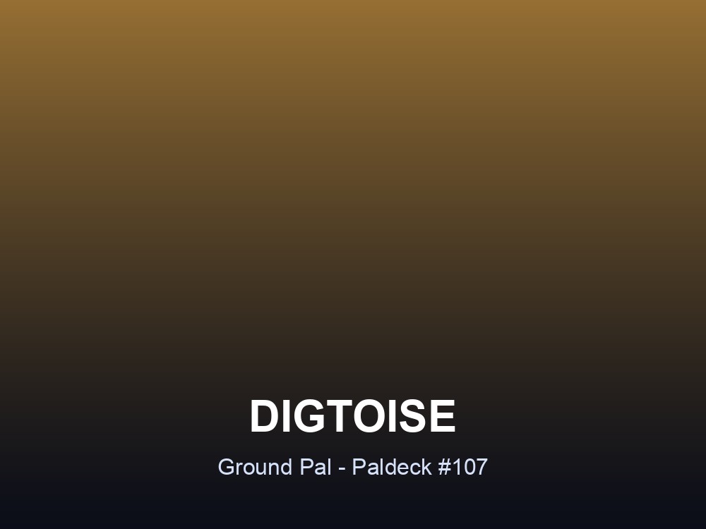 Digtoise hero card showing the Ground-type Pal Digtoise, Paldeck #107, against an earthy brown gradient.
