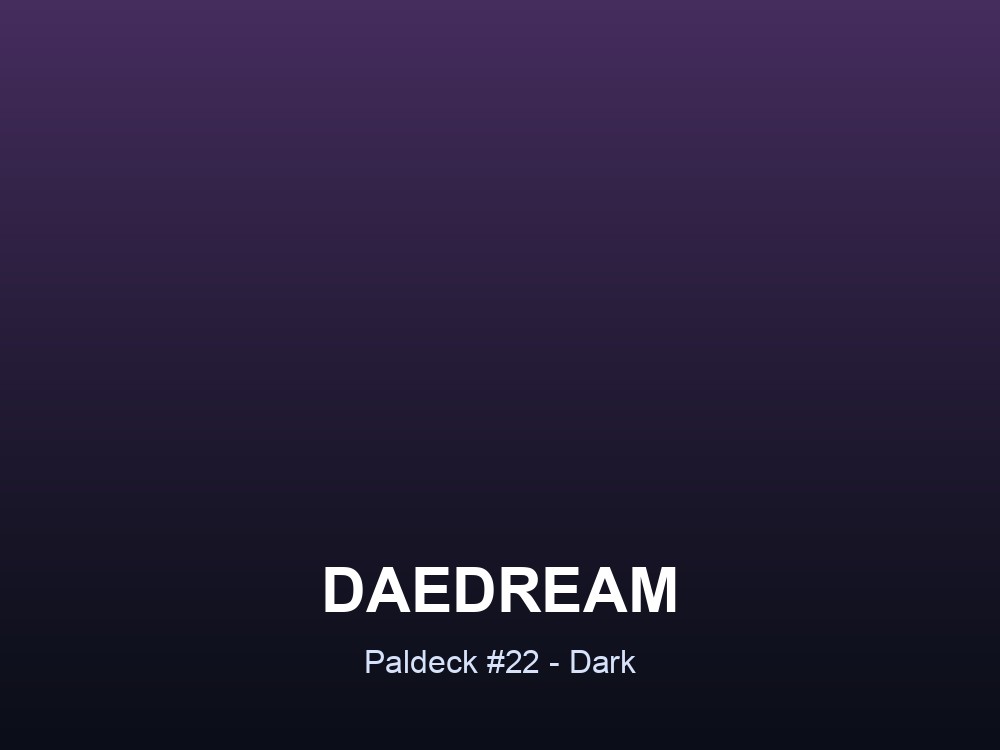 Daedream card showing its name and Dark element against a dark violet gradient.