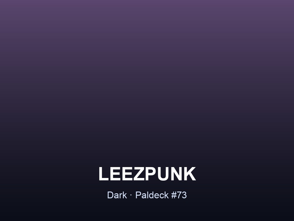 Leezpunk hero card showing the Dark-element Pal Leezpunk, Paldeck #73, on a dark gradient.