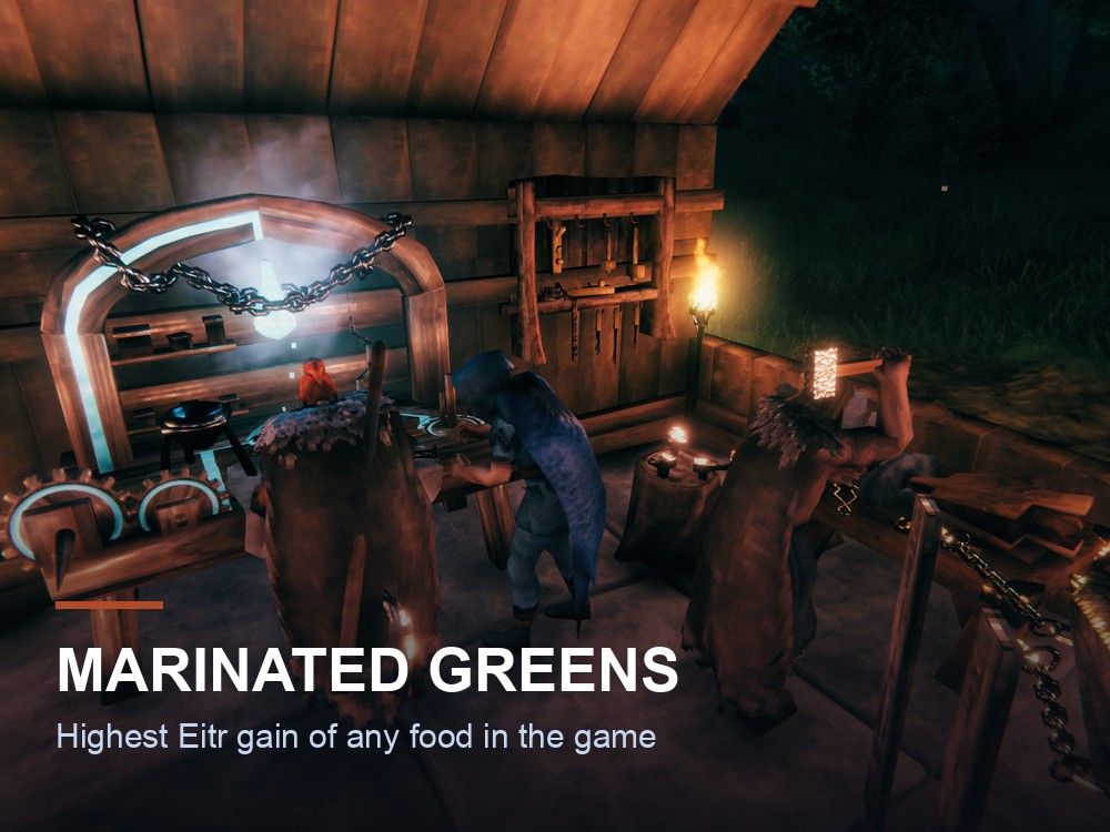 Valheim promotional artwork of a fire-lit landscape.