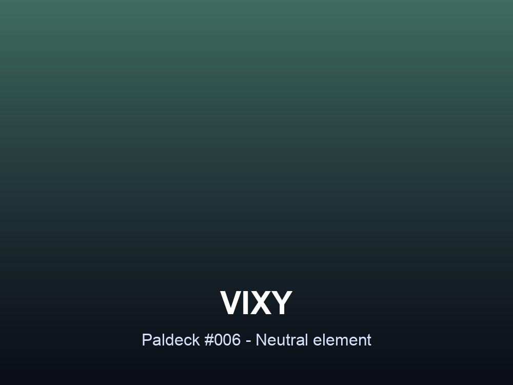 Vixy infographic card showing Paldeck number and element