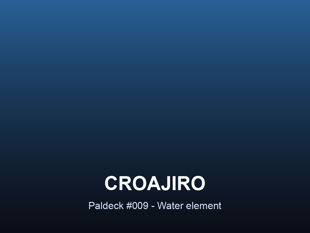 Croajiro infographic card showing Paldeck number and element