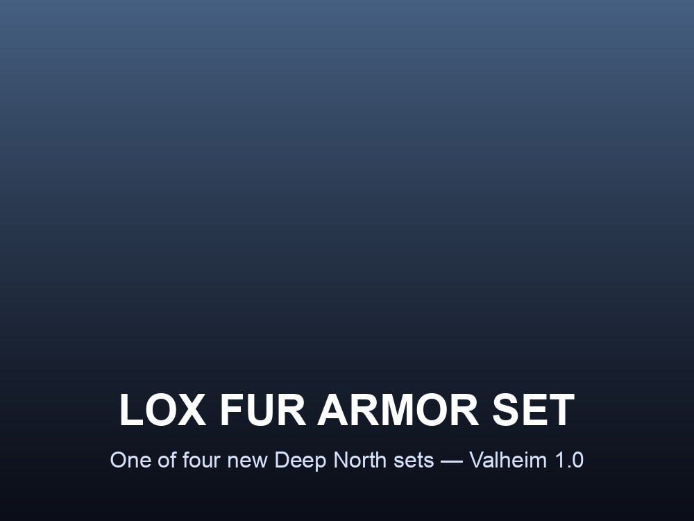 The Lox Fur Jacket, Trousers and Hood, one of four new Deep North armor sets in Valheim 1.0.