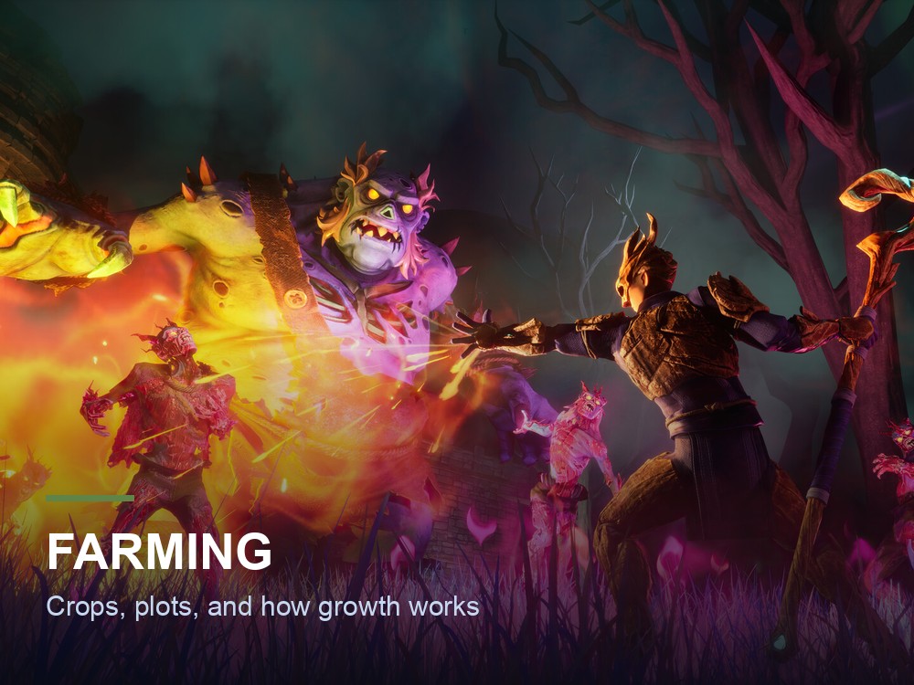 A lush farming plot area in Dragonwilds.