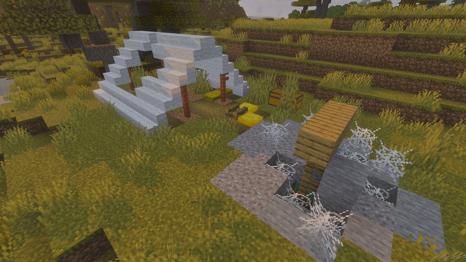 An abandoned camp generating in a savanna