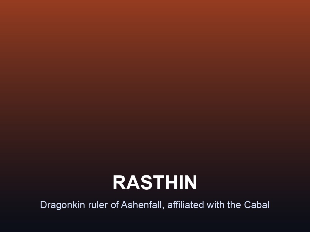 Portrait card introducing Rasthin, a dragonkin ruler recorded in the Dragonwilds lore.