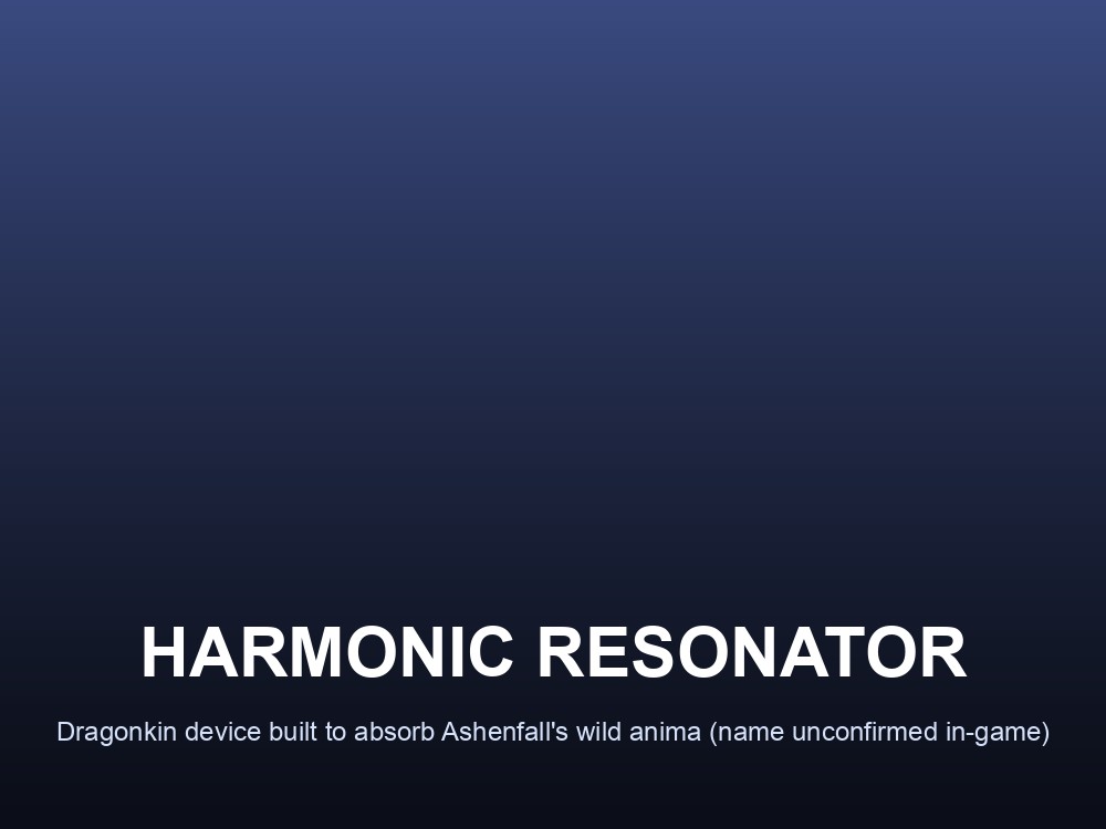 A Dragonkin working on the newly built Harmonic Resonator.