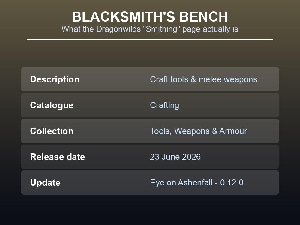 Blacksmith's Bench crafting station art