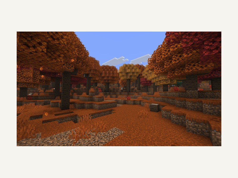 The Dappled Forest biome with autumn-colored poplar trees