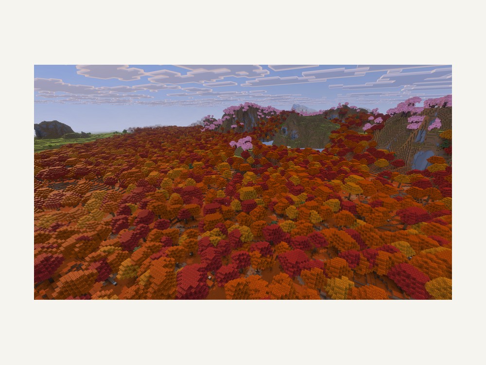 A large Dappled Forest of red and orange poplar foliage