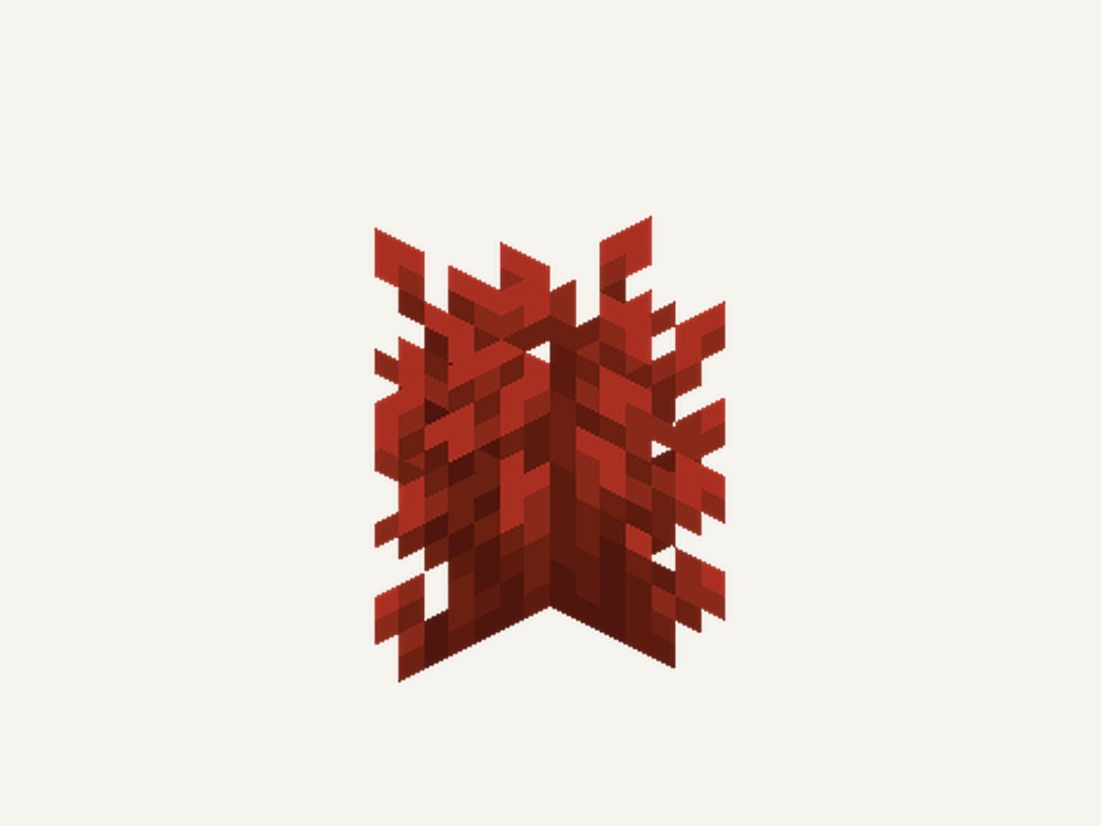 A red shrub block render