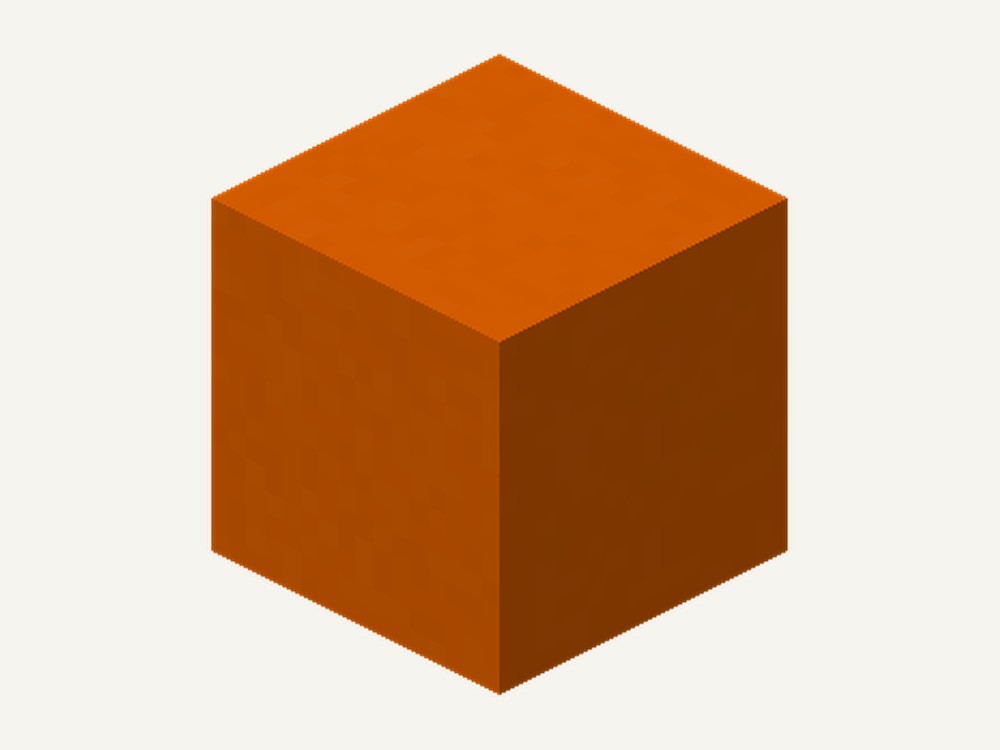 An orange concrete block