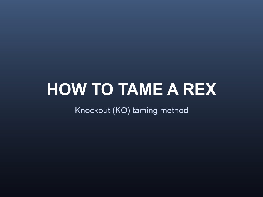 A Rex being knocked out and tamed in ARK