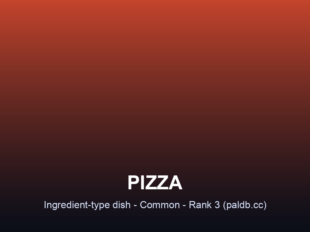 Data card showing Pizza's rank, rarity, and type classification on paldb.cc.