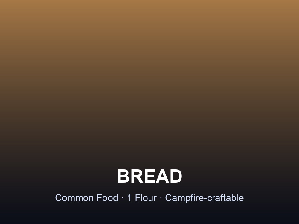 Bread, a Common-rarity Palworld food item crafted from a single Flour.