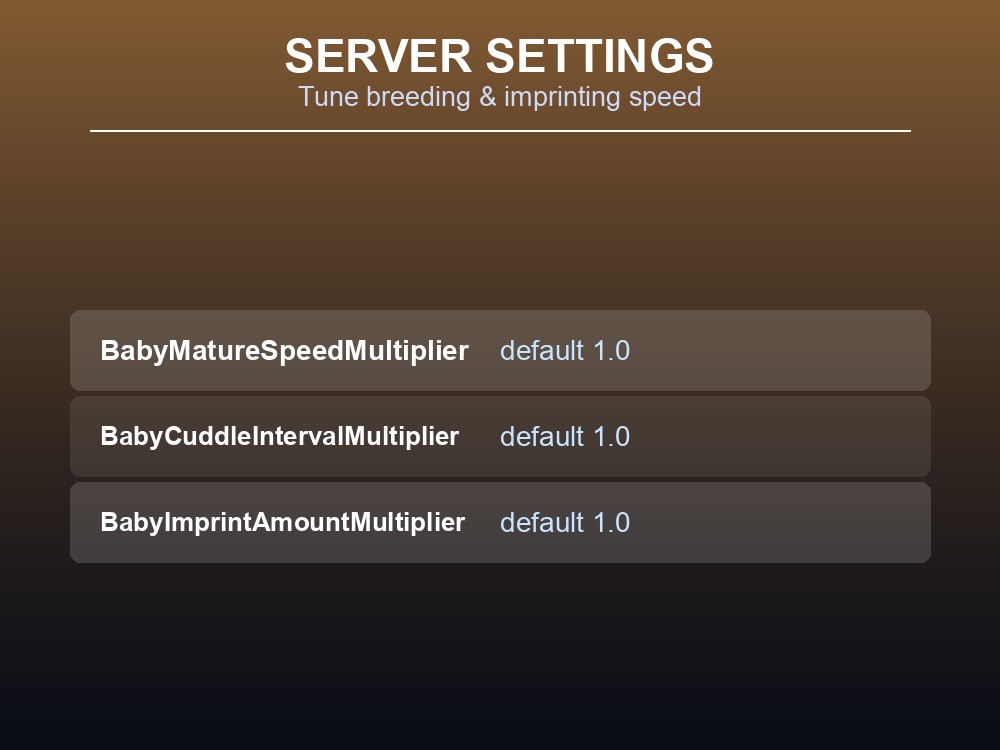 Breeding & imprinting server settings
