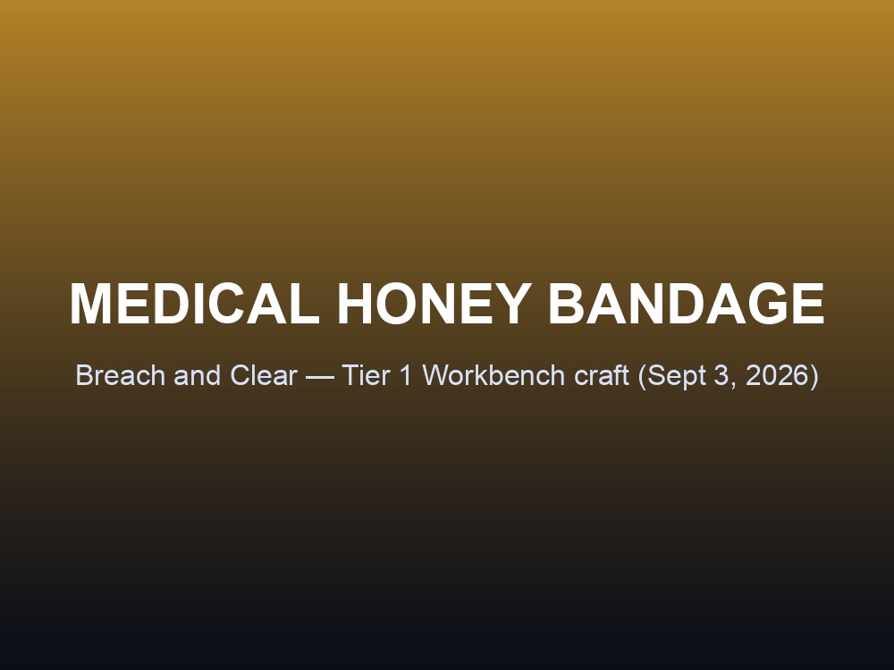 Medical Honey Bandage title card for Rust's Breach and Clear update.