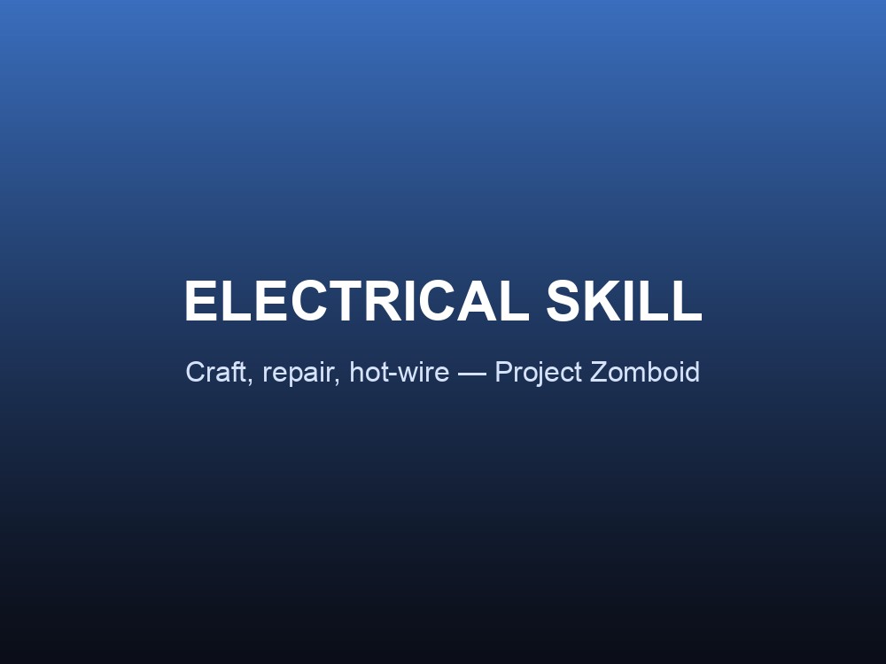 Icon summarizing the Project Zomboid Electrical skill: a screwdriver and scrap electronics.