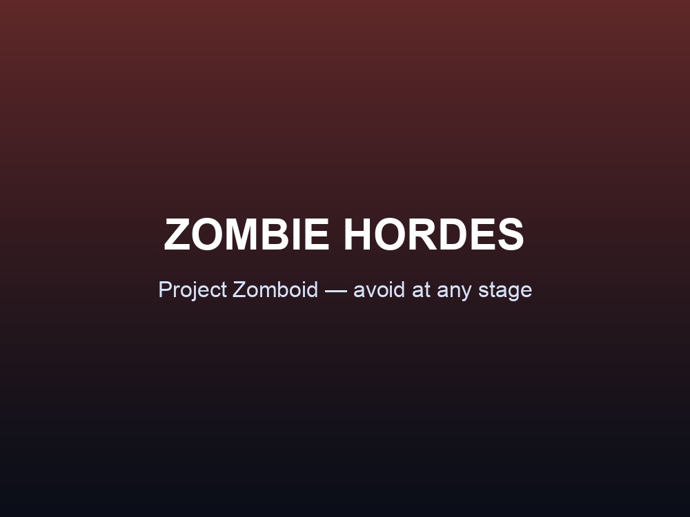 Zombie horde warning card for Project Zomboid
