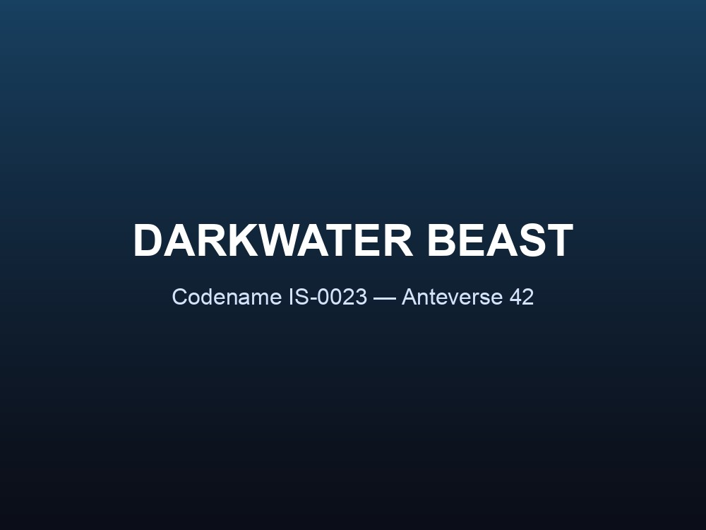 Darkwater Beast stat card showing its codename, origin, and Eat Attack damage.