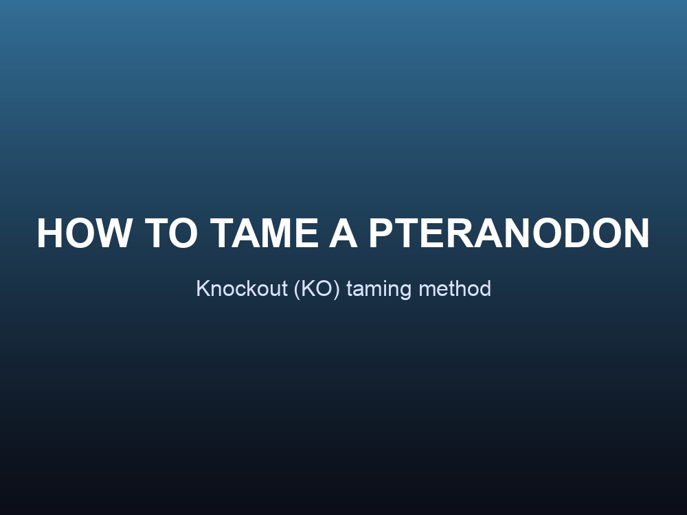 A Pteranodon being knocked out and tamed in ARK