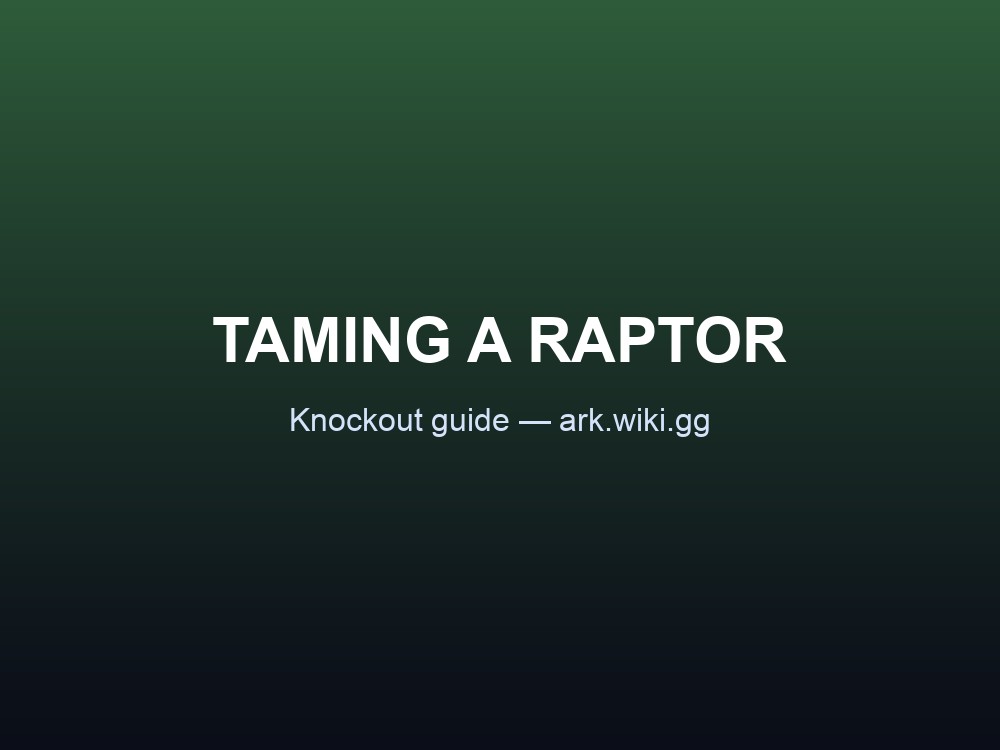 A Raptor being knocked out for taming in ARK