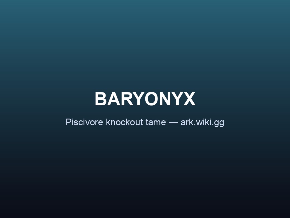 A Baryonyx being knocked out and tamed in ARK