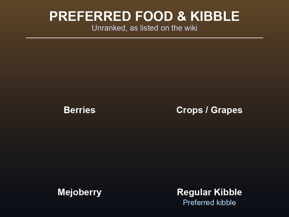 Preferred foods and kibble for taming a Diplodocus in ARK