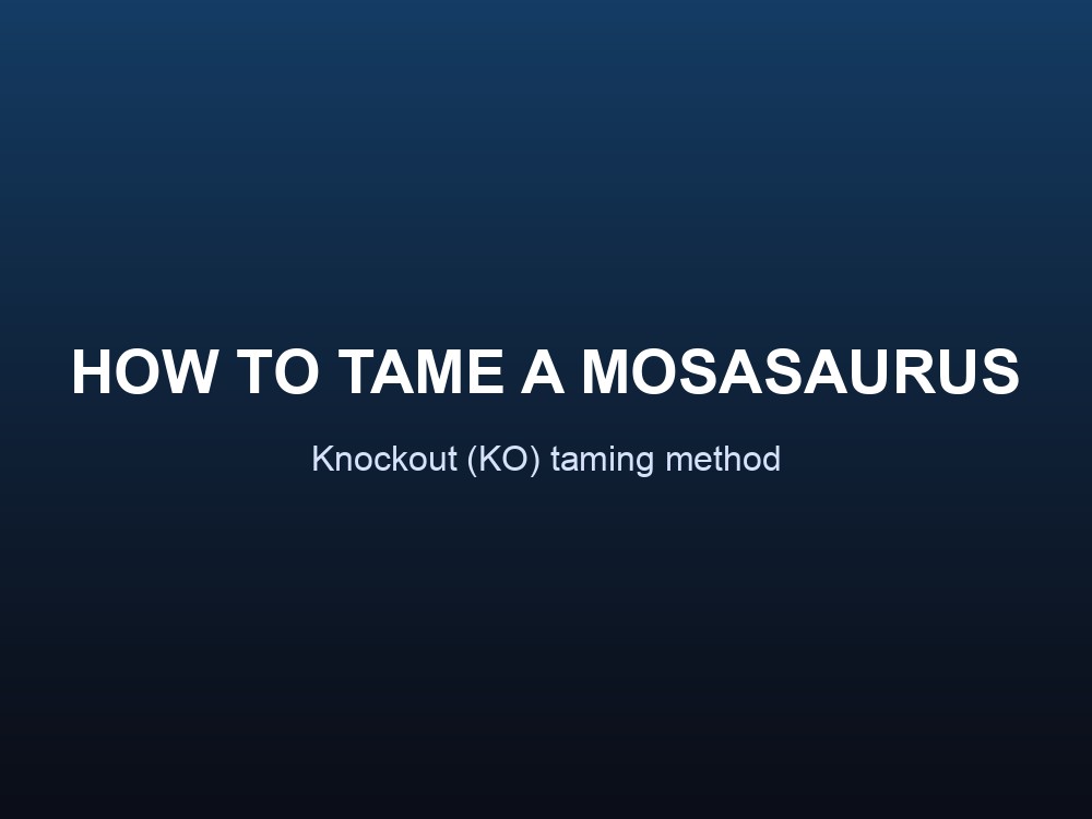 Mosasaurus swimming through the deep ocean in ARK