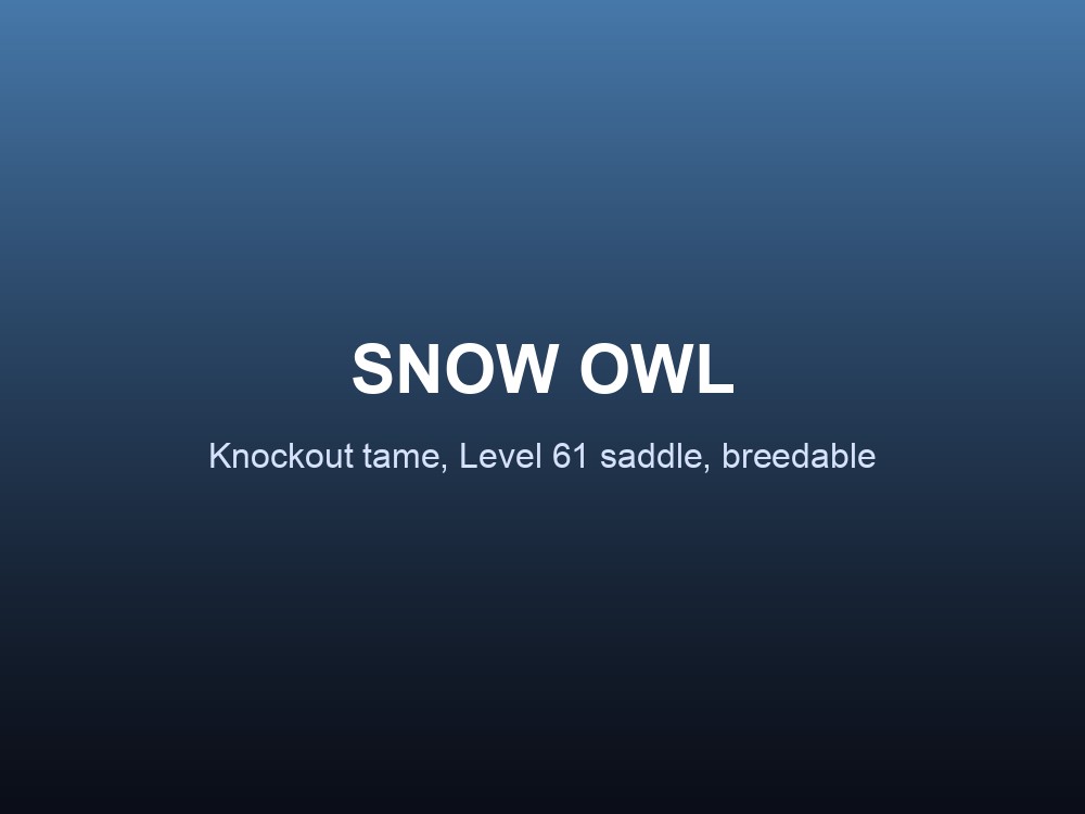 A Snow Owl perched in a snowy biome in ARK