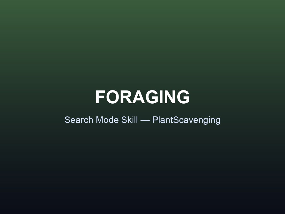 Foraging skill icon and Search Mode overlay