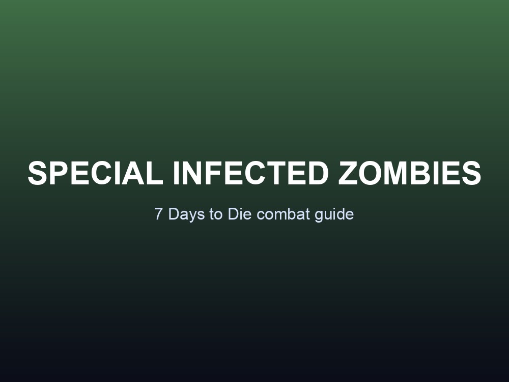 Branded title card for the 7 Days to Die special zombie guide.