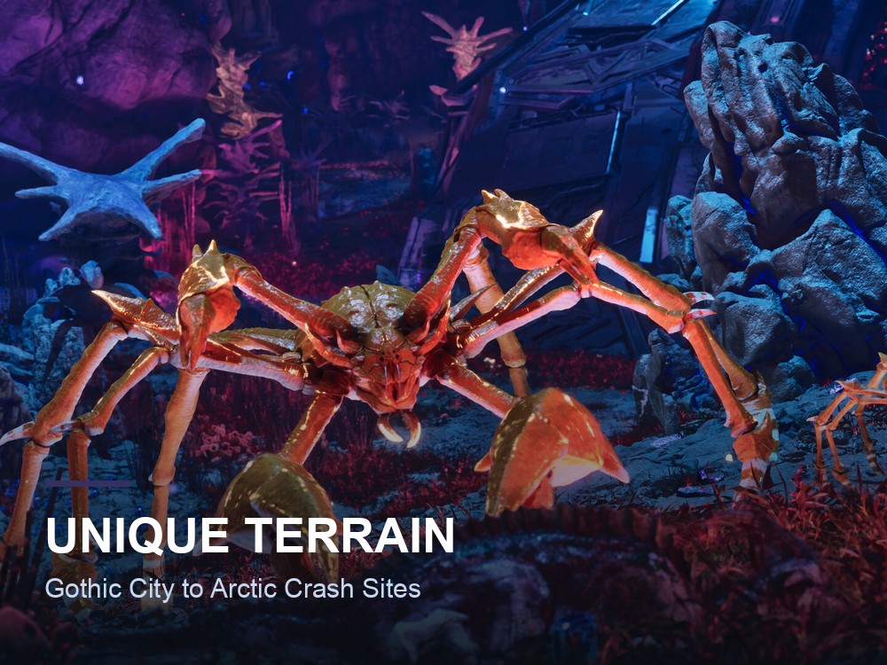 One of Arat Prime's varied biomes in official ARK: Survival Ascended Steam marketing art