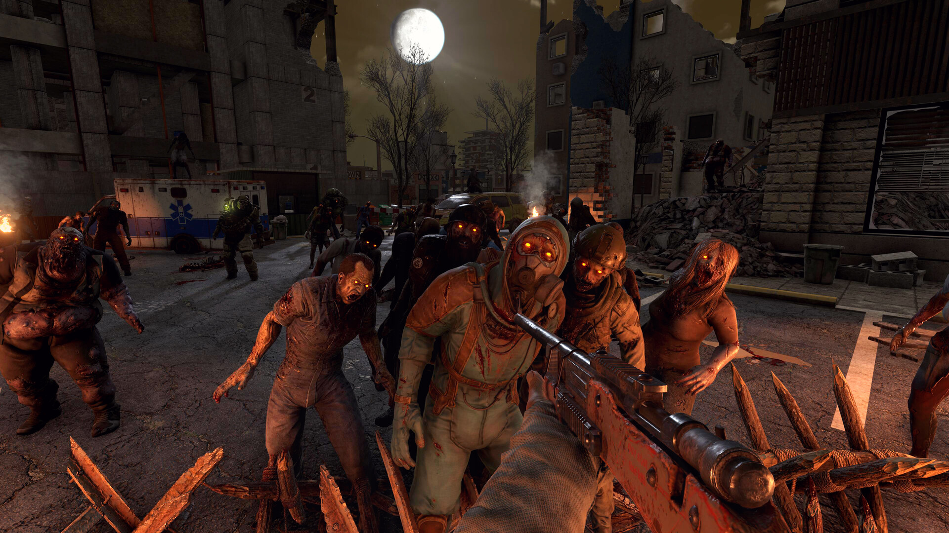 A fortified base at dusk in 7 Days to Die