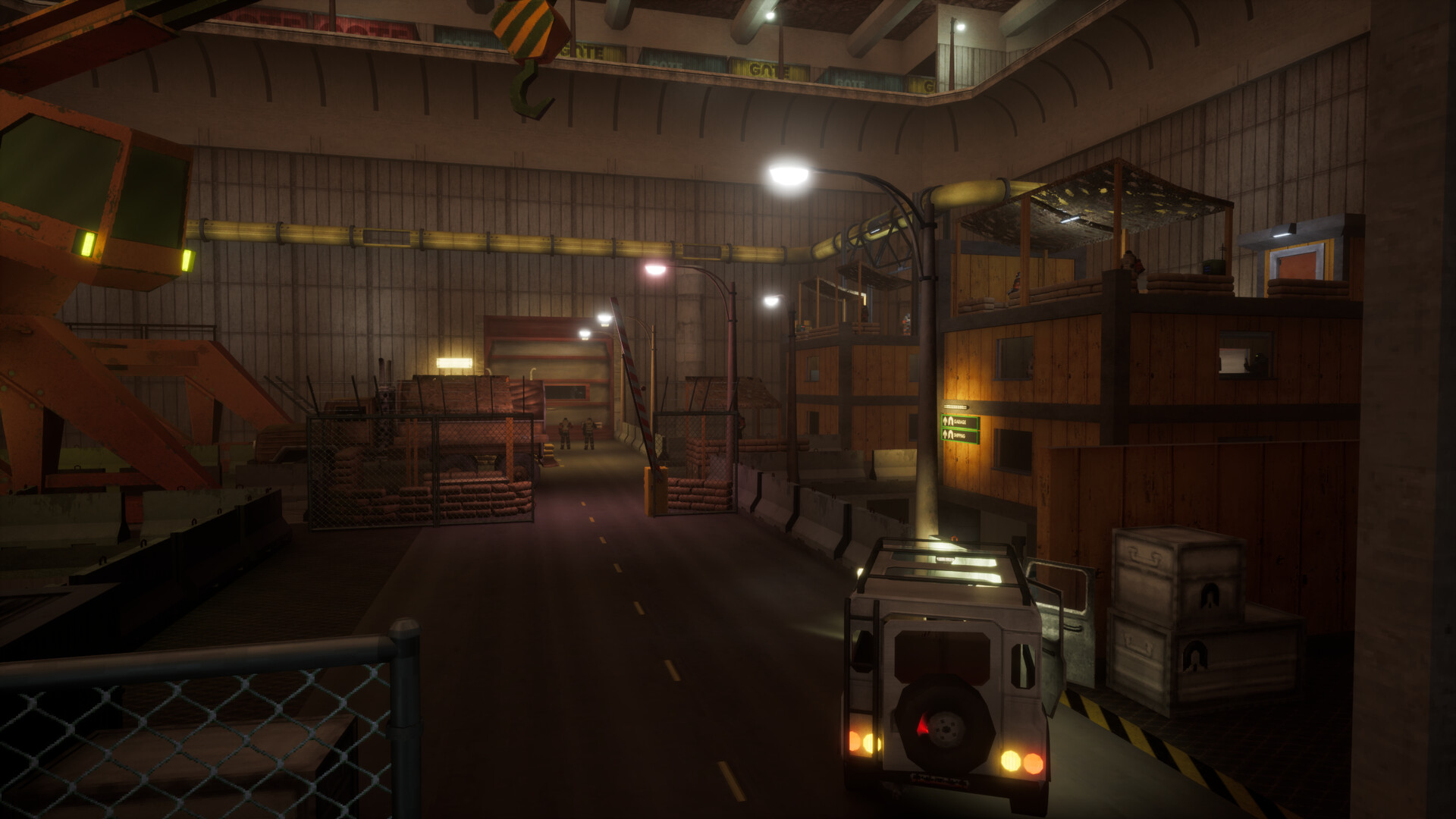 A squad of GATE survivors exploring the facility together