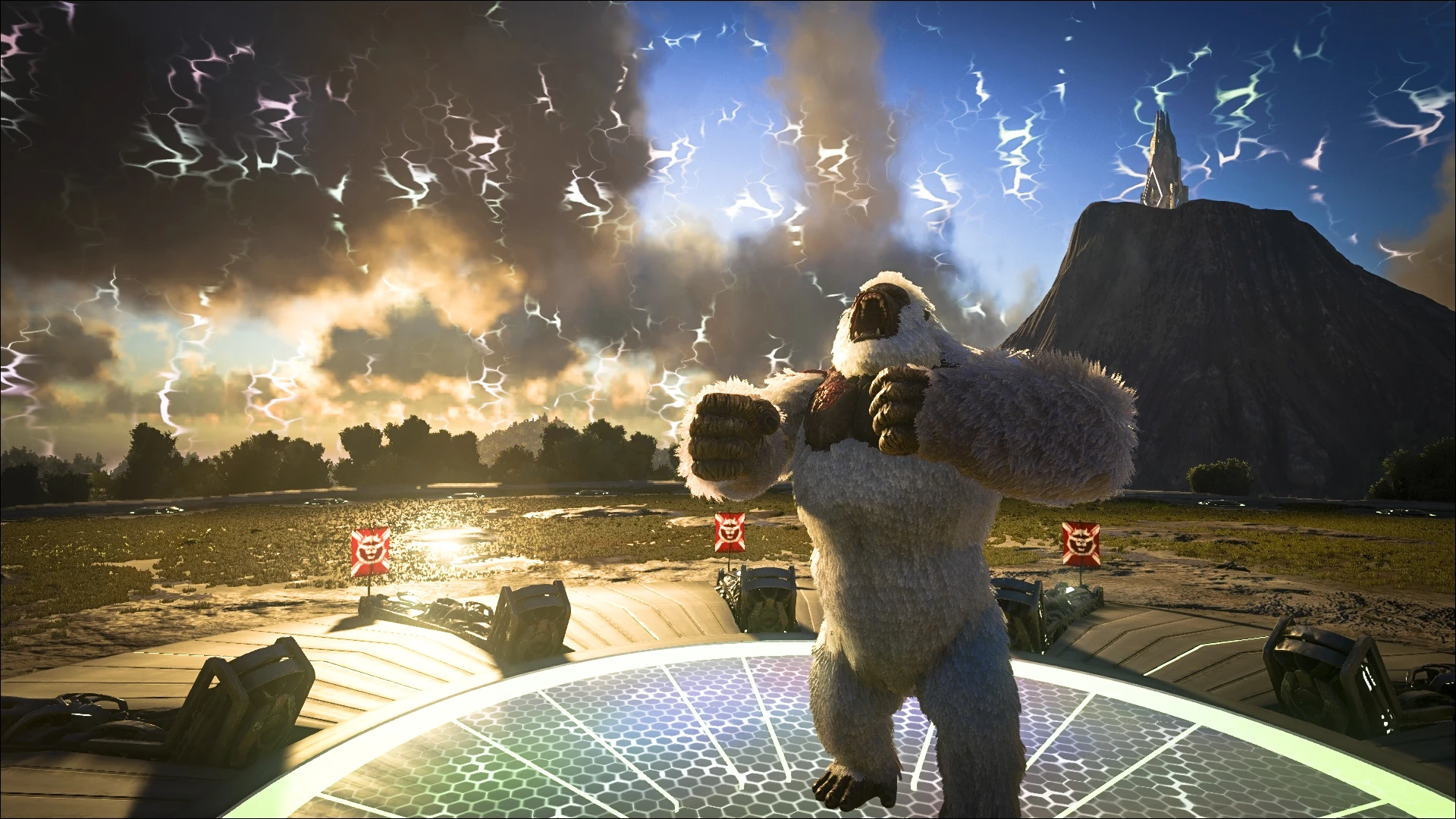 A boss fight in ARK