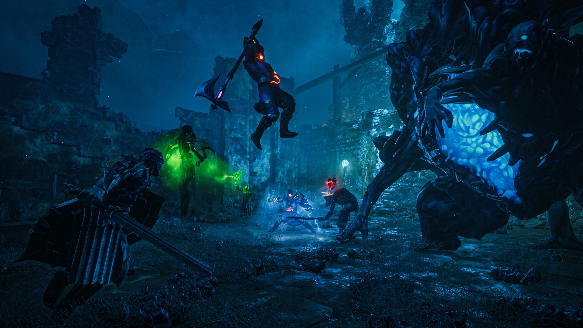 Adventurers prepare for battle in Enshrouded